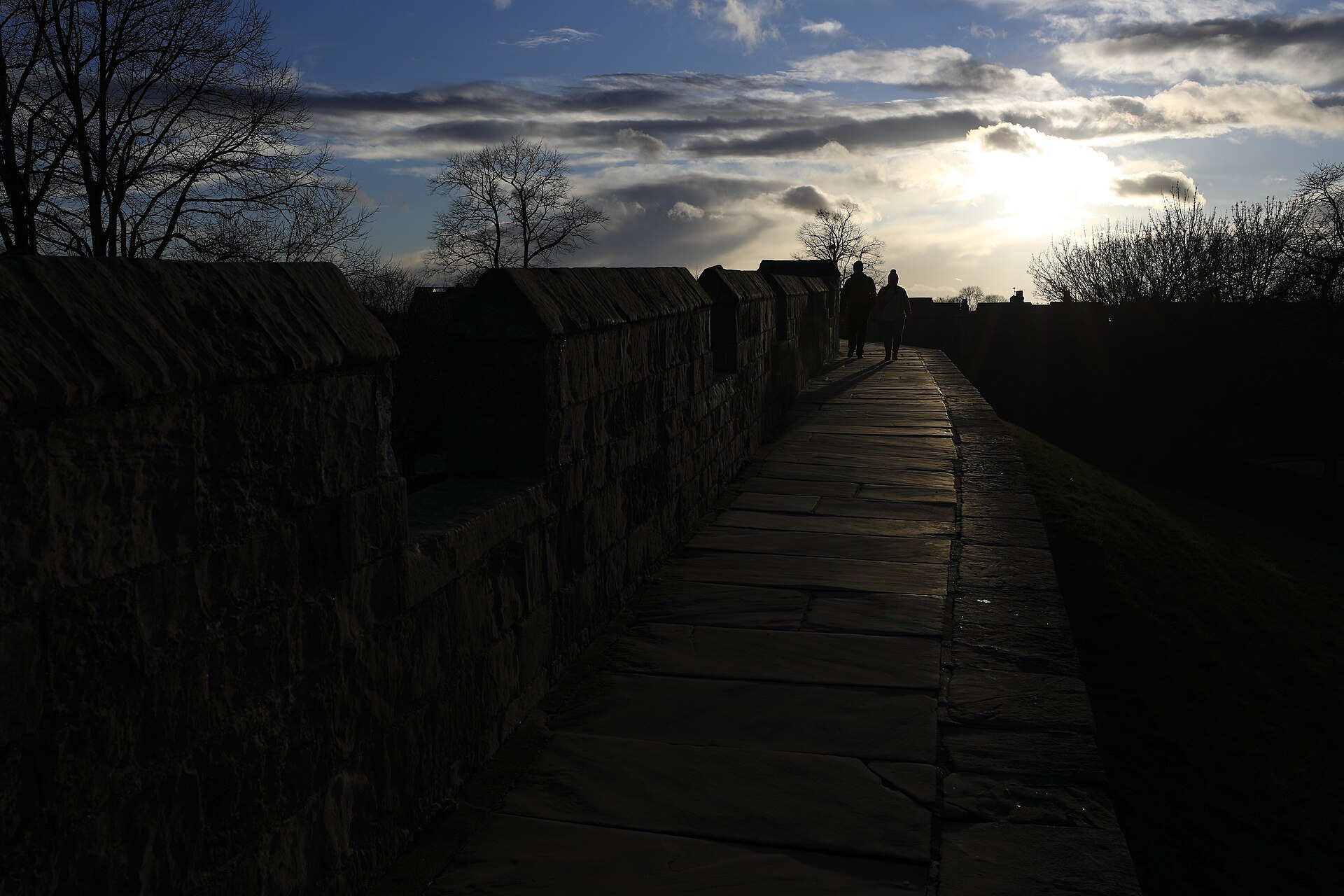 The medieval city walls of York